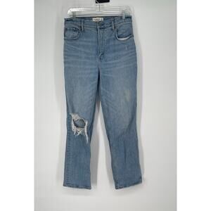 Abercrombie & Fitch Straight High Rise Distressed Jeans Size 28 (Fits like a 30)